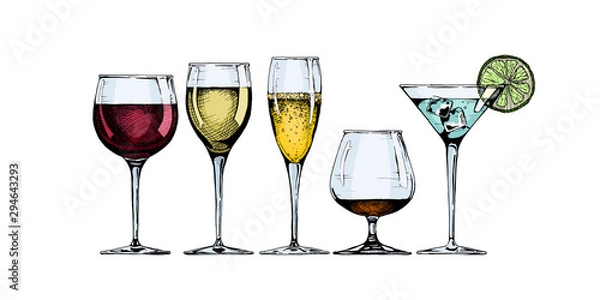 Obraz grunge goblet set