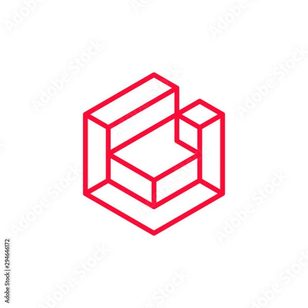 Fototapeta G initial with hexagon and structure aspect, Flat letter G logo .vector