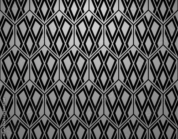 Obraz The geometric pattern with lines. Seamless vector background. Black texture. Graphic modern pattern. Simple lattice graphic design