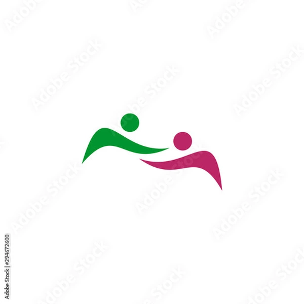 Fototapeta Community and adoption care logo design vector template