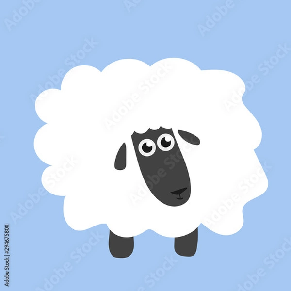 Obraz Cheerful, cute, orginal sheep figures cartoon character
