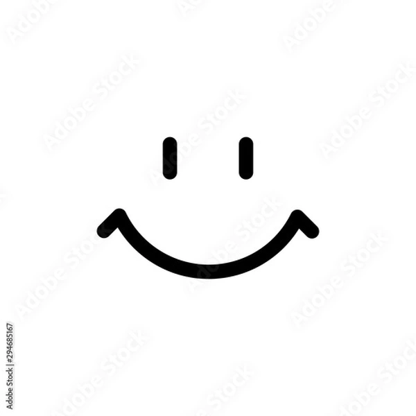 Obraz Smiling face simple vector illustration isolated on white background.