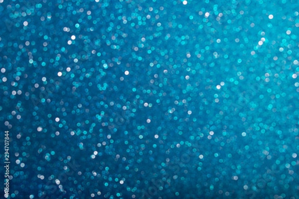 Obraz Shiny blue defocused glitter background.
