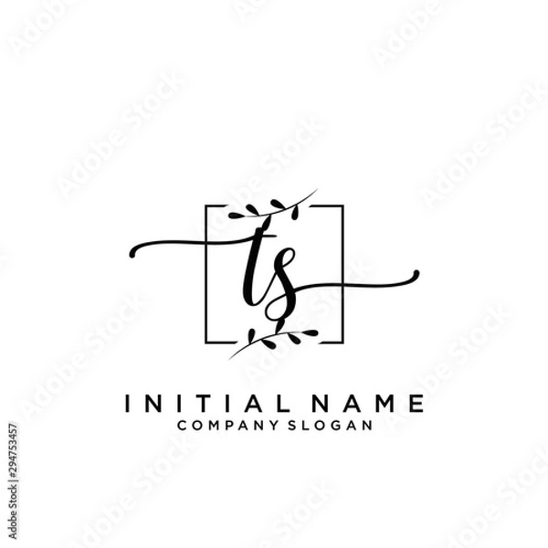 Fototapeta TS Beauty vector initial logo, handwriting logo.