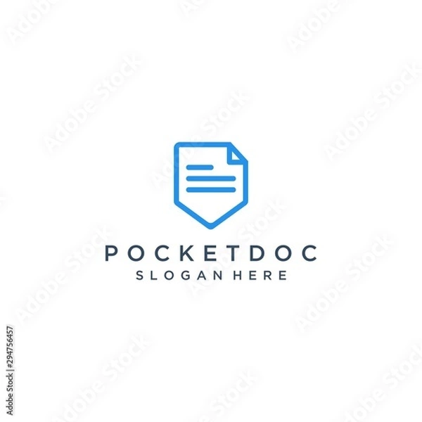 Fototapeta Simple logo design or documents with pockets