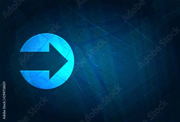 Fototapeta Next arrow icon futuristic digital abstract blue background