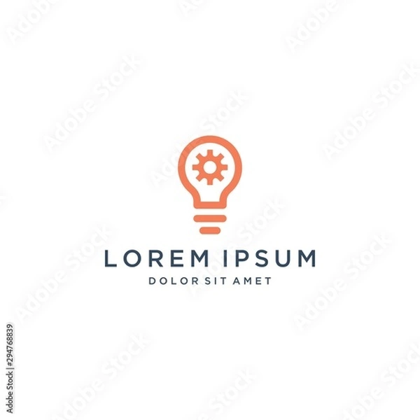 Obraz developer design logo or light bulb with gears