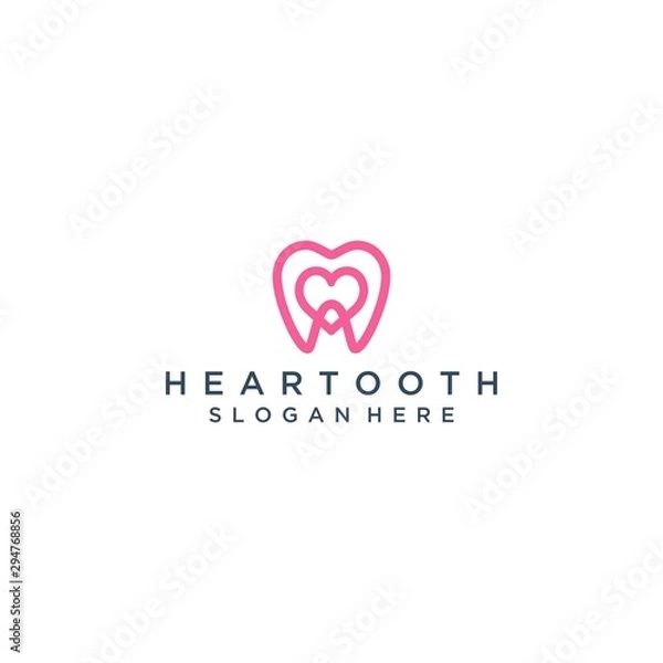 Obraz dentist's logo design, or teeth with a heart