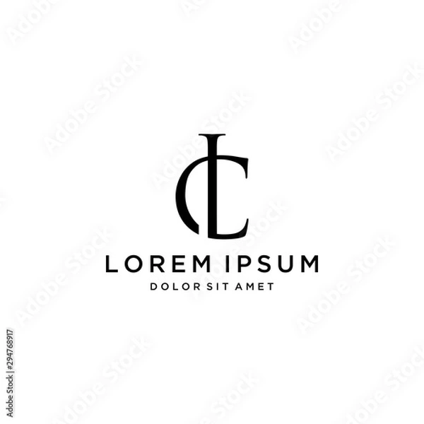 Fototapeta luxury logo design or monogram or initials CL
