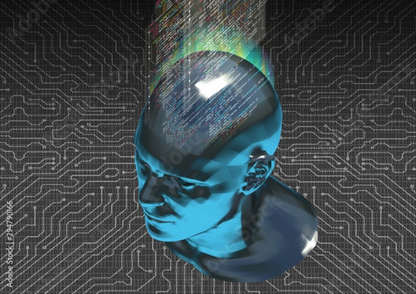Fototapeta Machine learning , artificial intelligence, ai, deep learning blockchain neural network concept.