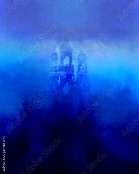 Obraz Abstract landscape with old castle