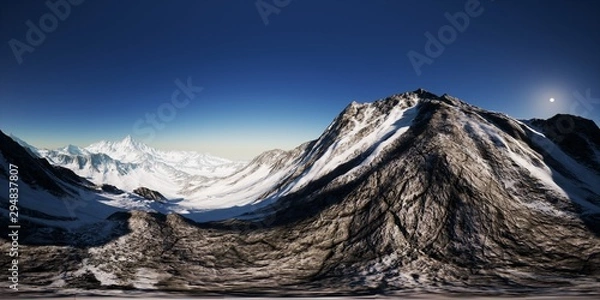 Obraz VR 360 camera on the Tops of the Mountains