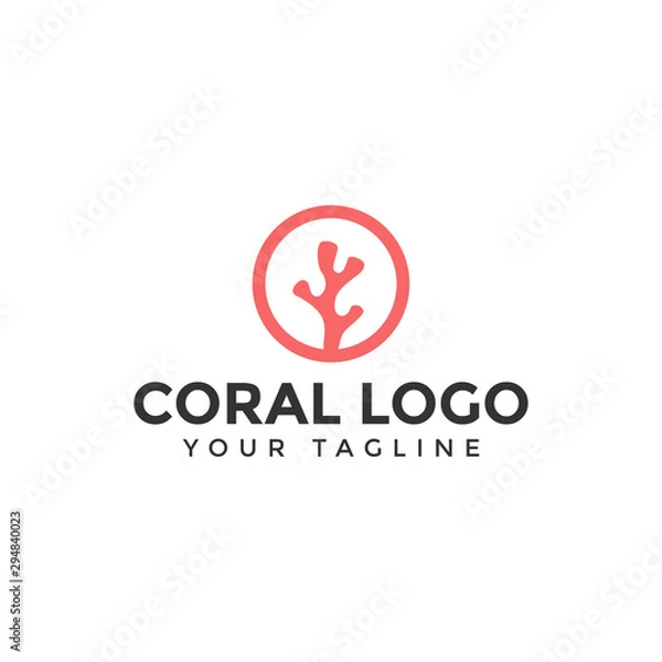 Obraz Simple Circle Coral Logo Design Template