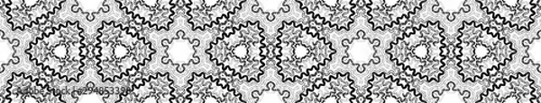 Obraz Dark black and white Seamless Border Scroll. Geome