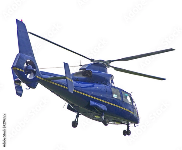 Obraz na białym tle niebieski helikopter