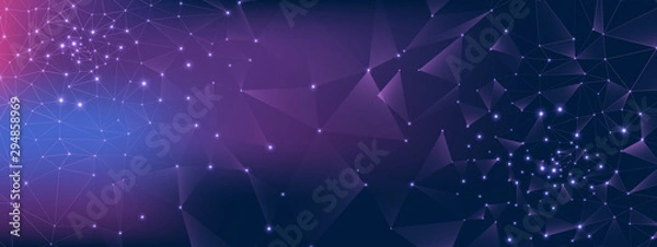 Fototapeta Dark Technology Background. Vector Big Data. 