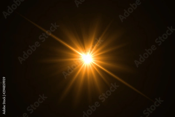 Fototapeta Lens flare light on back background.