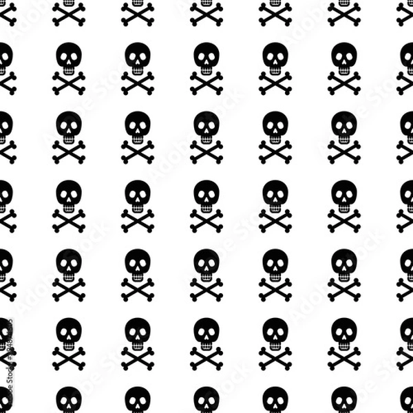 Fototapeta Seamless pattern with skull and crossbones.