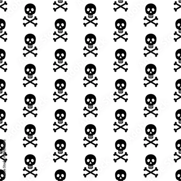 Fototapeta Seamless pattern with skull and crossbones.