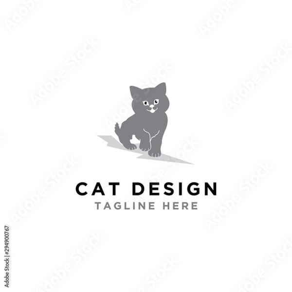 Fototapeta Logo design vector template for cats
