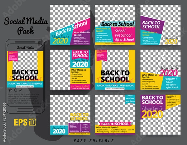 Obraz Social Media Post for Education and Back to School Program