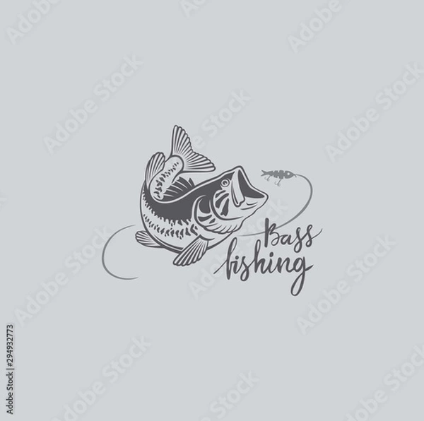 Obraz bass fishing logo
