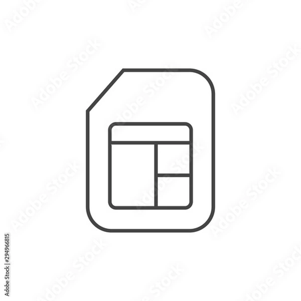 Obraz sim card chip technology icon line design