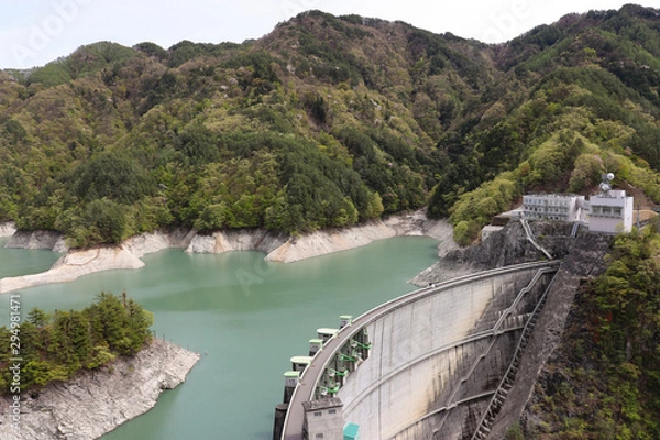 Fototapeta 小渋ダム（長野県松川町・中川村）