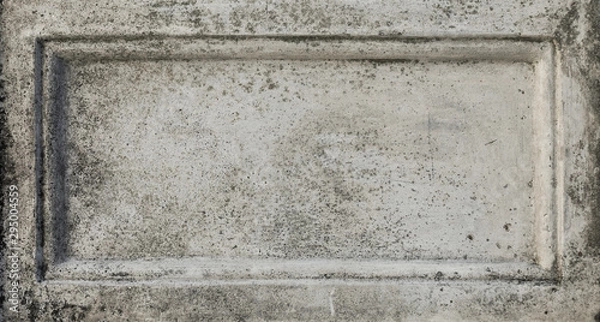 Fototapeta gray stone wall concrete with stone tablet, marble cement wall with space for text, stone tablet for background and texture