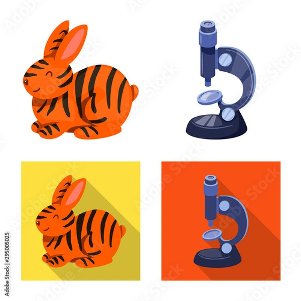 Fototapeta Vector design of test and synthetic logo. Collection of test and laboratory stock symbol for web.