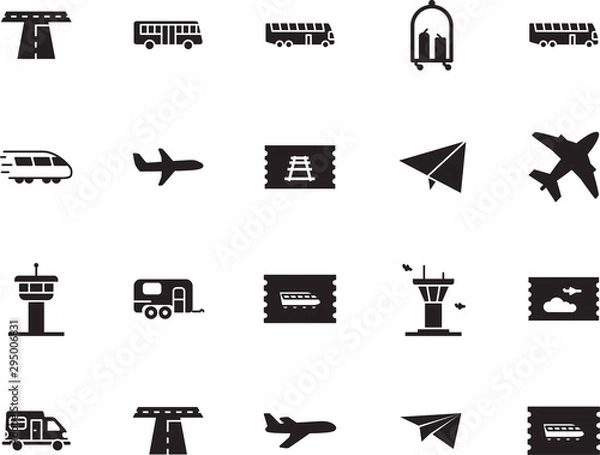 Fototapeta holiday vector icon set such as: motorhome, suitcase, camp, metro, pictogram, baggage, mobile, outdoor, front, cart, railroad, automobile, web, rv, leisure, logo, rail, subway, briefcase, high