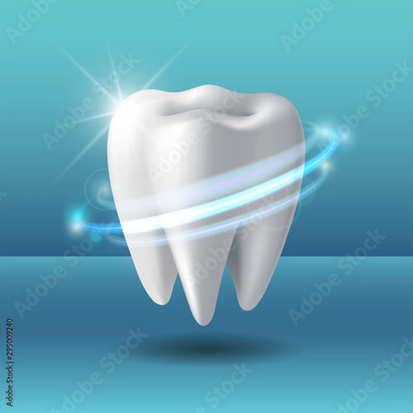 Fototapeta Protective vortex around tooth. Whitening of human tooth.