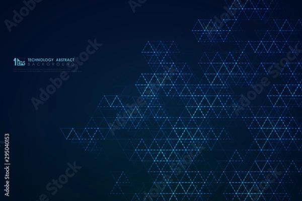 Fototapeta Abstract blue triangle pattern of 5G futuristic modern design background. illustration vector eps10