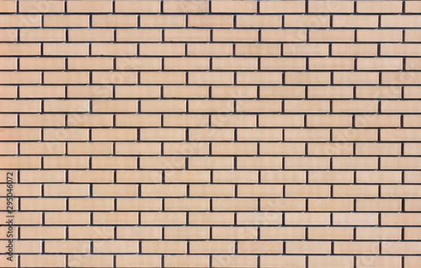 Obraz brick background, light beige brick wall texture, background for scenery