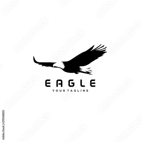 Fototapeta Eagle bird negative space. Vector logo icon template