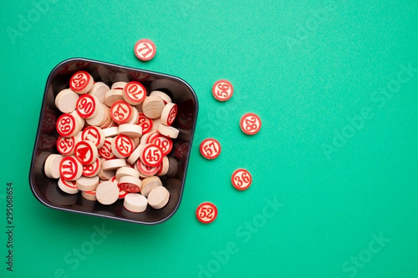 Obraz bingo numbers flat lay top view