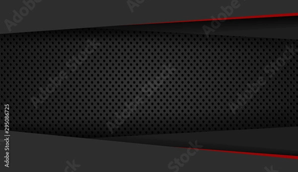 Obraz Abstract metal background. Tech dark design with  Vector background.