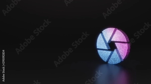 Fototapeta science glitter symbol of camera aperture icon 3D rendering
