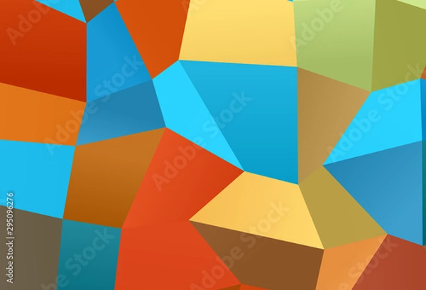 Fototapeta Light Blue, Yellow vector background in polygonal style.