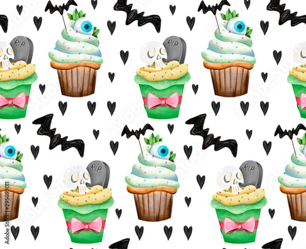 Obraz Cute halloween illustration. Seamless halloween pattern