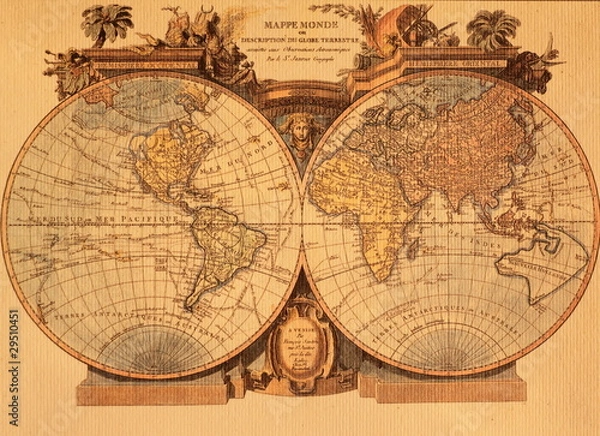 Fototapeta ancient map of the world