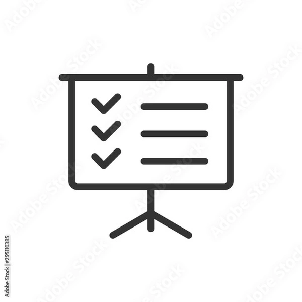 Fototapeta presentation board outline ui web icon. presentation board vector icon for web, mobile and user interface design isolated on white background
