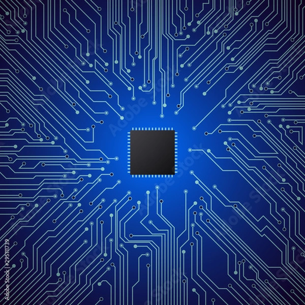Obraz Computer circuit board with processor