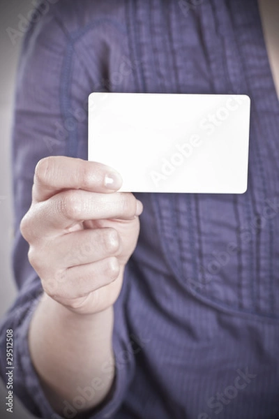 Obraz white card in hand