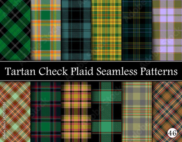 Obraz Set Tartan Plaid Scottish Seamless Pattern