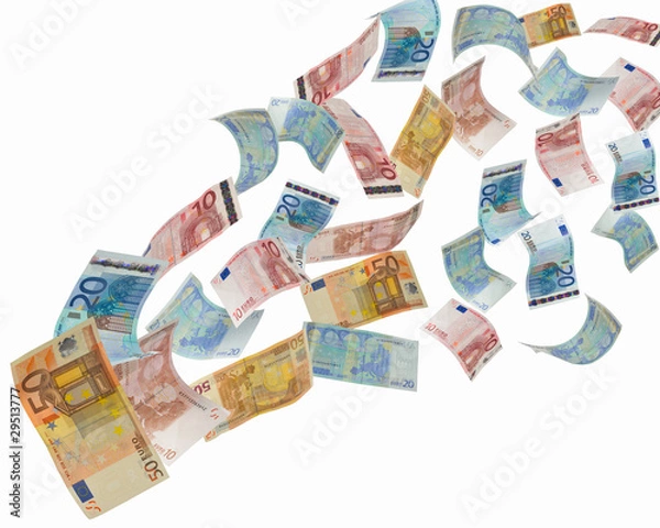 Obraz euro notes flying away