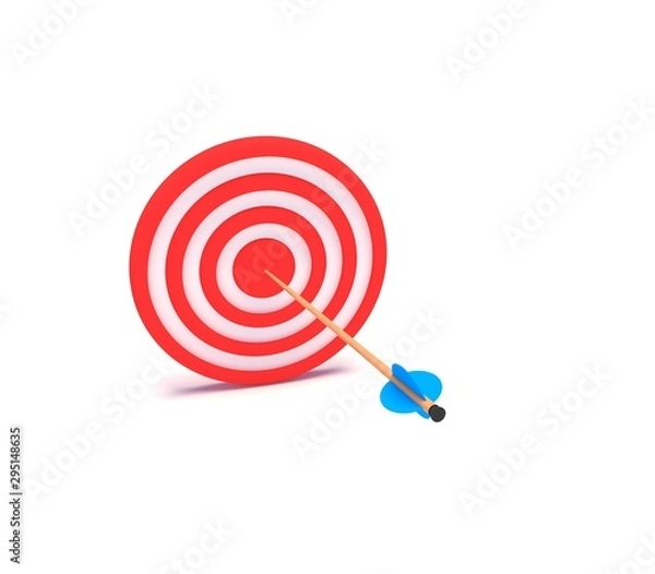 Obraz target with arrow on white background