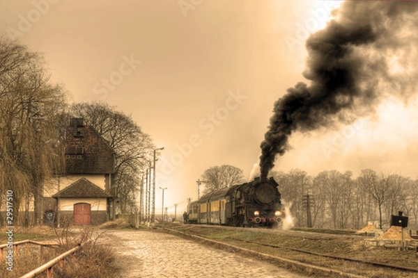 Obraz Old retro steam train
