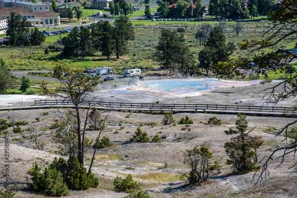 Obraz Parking lot at mammoth hot spring area