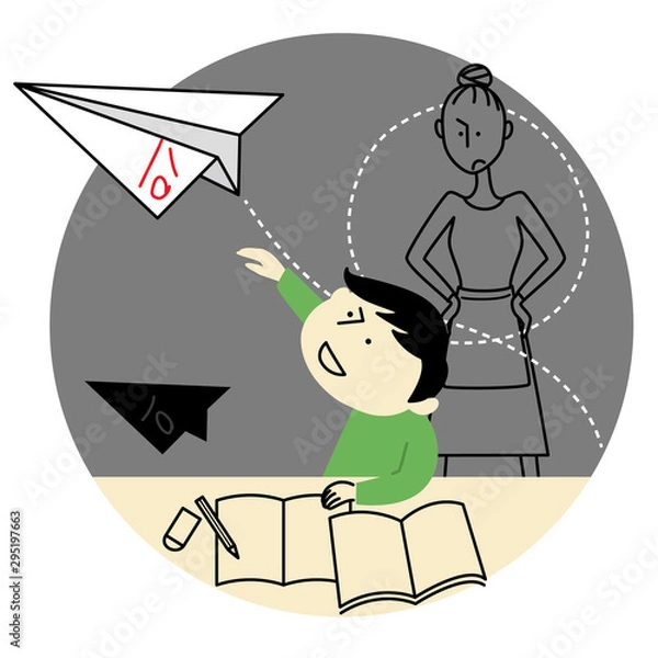 Fototapeta 勉強に集中できない子供